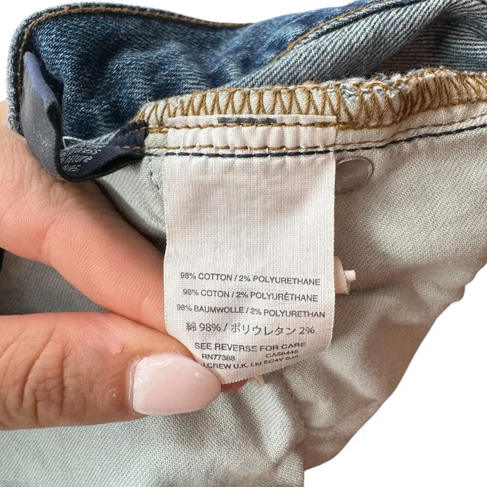 Point Sur J. Crew Distressed Exposed Button Fly Medium Wash High Rise Jeans